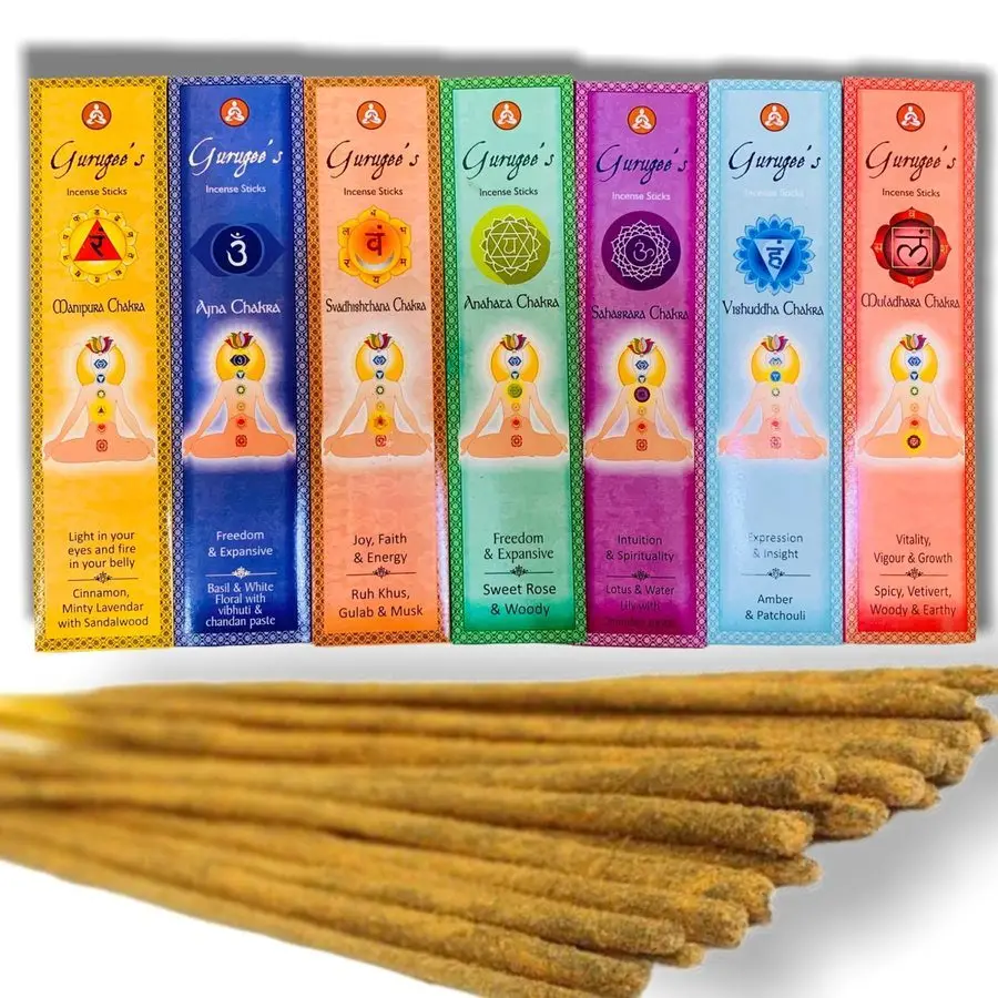 Discover Gurugee's Gifts & Incense 7 Chakra Balancing Incense
